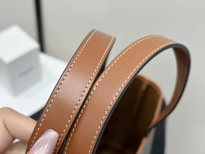 셀린느 레플리카 스몰 버킷 - 트리옹프 캔버스 & 카프스킨 탠 191442CAS.04LU 18