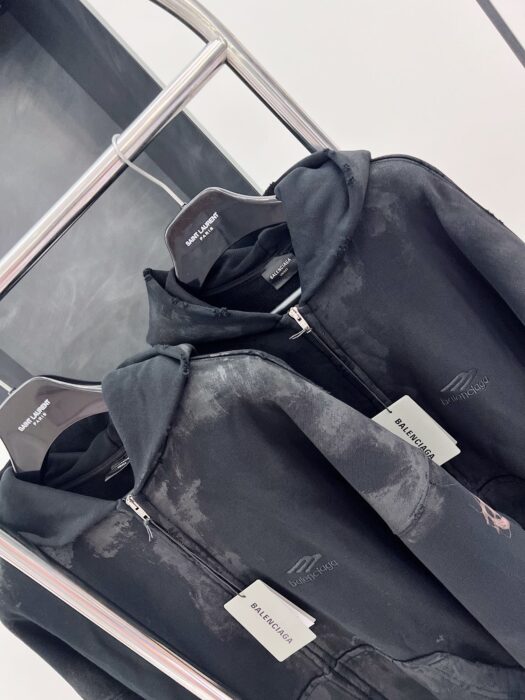 (VG) 발렌시아가 레플리카 산스크리트 디스트레스드 지퍼 후드자켓 12