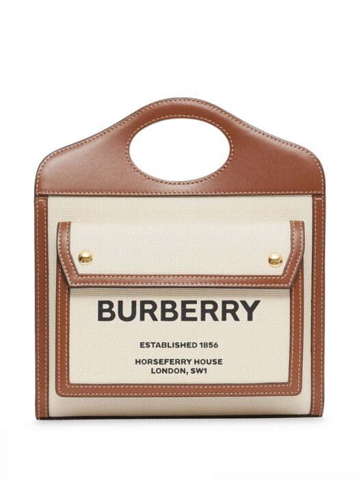 버버리 레플리카 투톤 캔버스 레더 포켓 백 6
