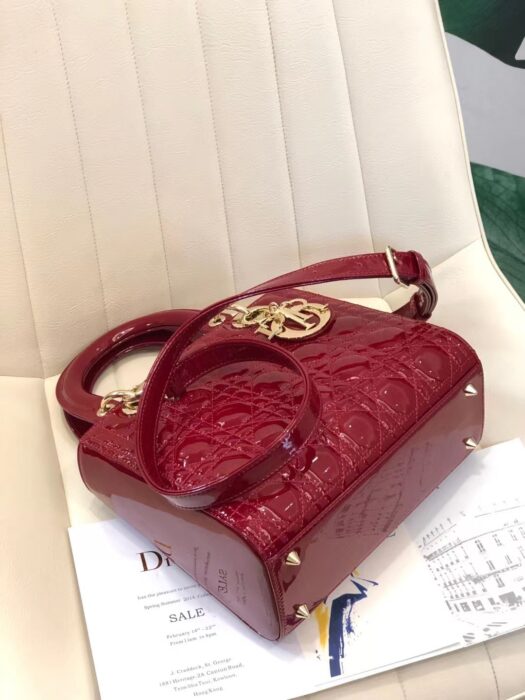 디올 레플리카 체리 레드 페이던트 까나쥬 레이디백 미디움 14