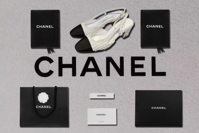 샤넬 레플리카 23SS 코튼 트위드 투톤 슬링백 펌프스 [화이트] 3