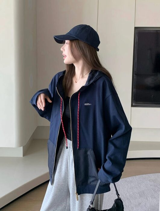 미우미우 코튼 플리스 지퍼 후드집업 블루 레플리카 미러급 SA급 S급 고퀄리티 하이엔드 최상급 의류 [남성여성공용] 11