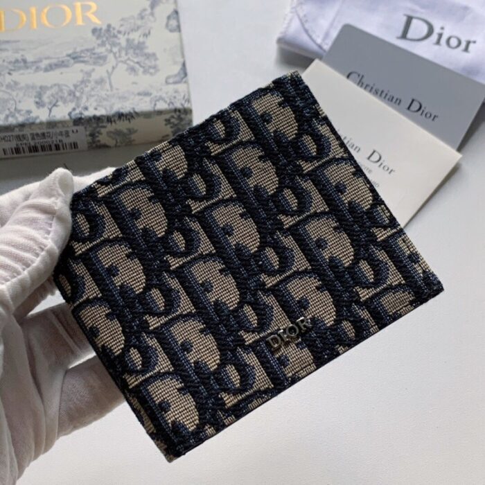 디올 레플리카 오블리크 자카드 반지갑 4