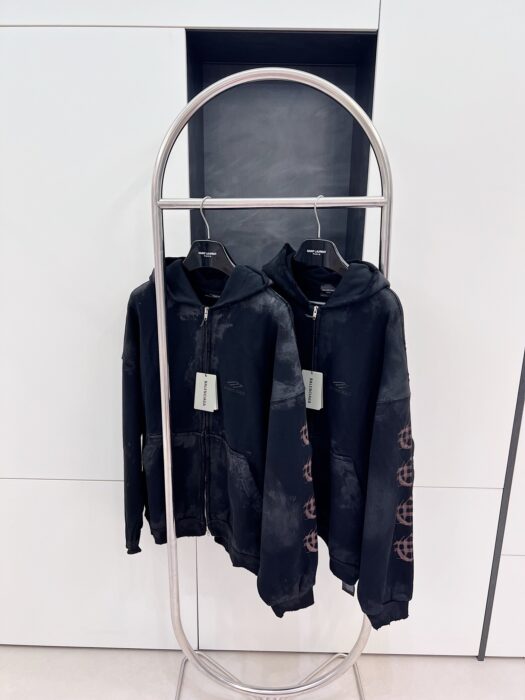 (VG) 발렌시아가 레플리카 산스크리트 디스트레스드 지퍼 후드자켓 15