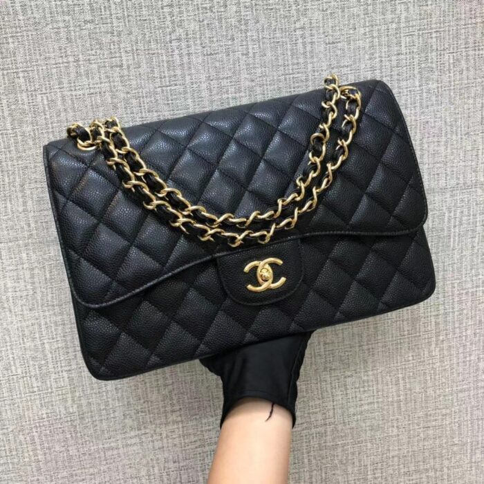 샤넬 레플리카 클래식 캐비어 플랩백 블랙 금,은장 21