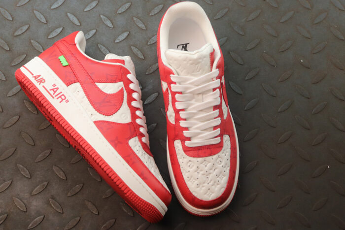 루이비통 레플리카 나이키 에어 포스 1 바이 버질 아블로 화이트 코멧 레드 LVNAFUR 10