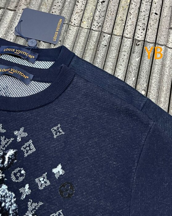 루이비통 말 자카드 니트 반팔티 네이비 1AJBVG 레플리카 미러급 SA급 S급 고퀄리티 하이엔드 최상급 의류 [남성여성공용] 6