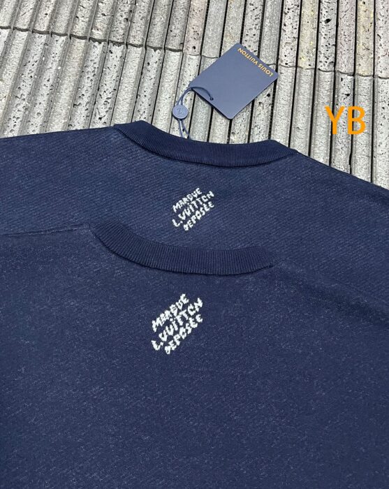 루이비통 말 자카드 니트 반팔티 네이비 1AJBVG 레플리카 미러급 SA급 S급 고퀄리티 하이엔드 최상급 의류 [남성여성공용] 7