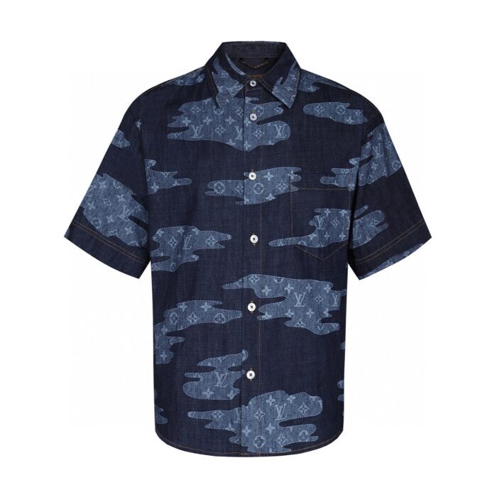 루이비통 모노그램 샴브레이 포켓 코튼 반팔 카라 셔츠 데님 1AIMJ8 레플리카 미러급 SA급 S급 고퀄리티 하이엔드 최상급 의류 [남성여성공용] 3