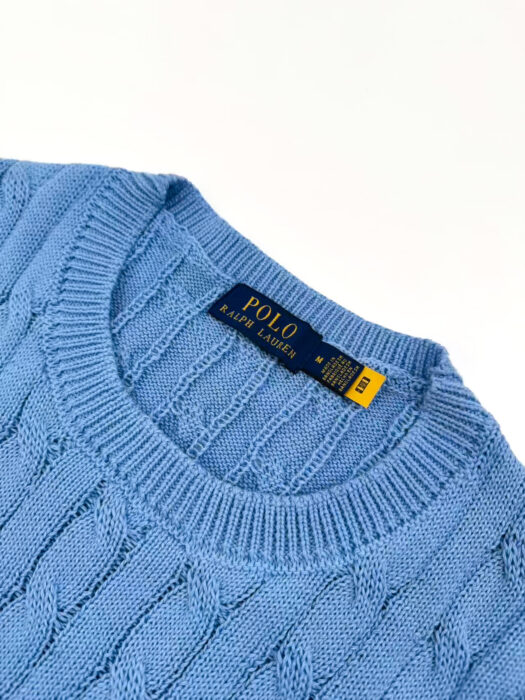 폴로 랄프로렌 자카드 라운드넥 니트 반팔티 스카이 블루 레플리카 미러급 SA급 S급 고퀄리티 하이엔드 최상급 의류 [남성여성공용] 5