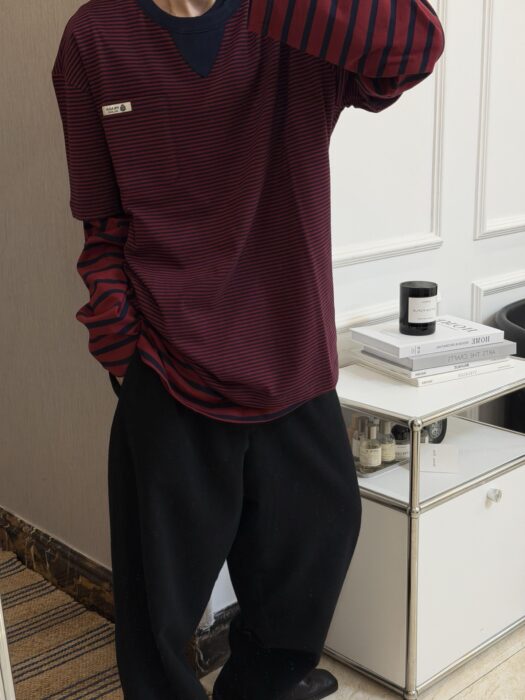 프라다 스트라이프 저지 반팔티 레드 레플리카 미러급 SA급 S급 고퀄리티 하이엔드 최상급 의류 [남성여성공용] 2