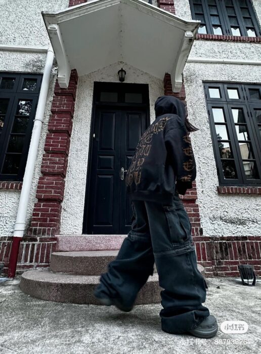 (VG) 발렌시아가 레플리카 산스크리트 디스트레스드 지퍼 후드자켓 5