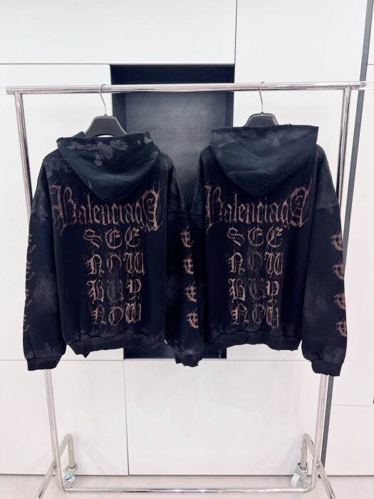 (VG) 발렌시아가 레플리카 산스크리트 디스트레스드 지퍼 후드자켓 13