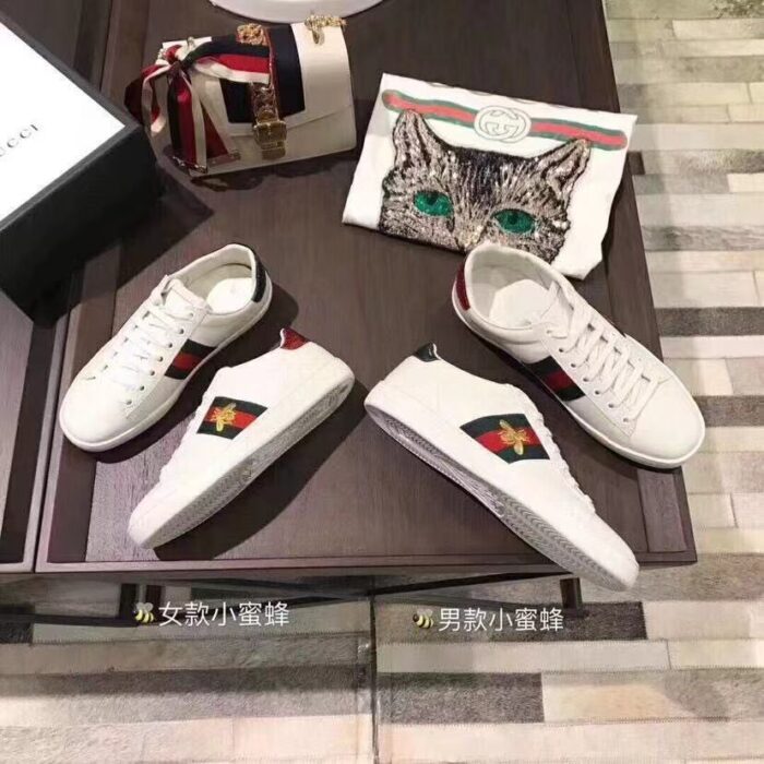 구찌 레플리카 에이스 위드 비 엠브로이더드 스니커즈 녹빨로고 9