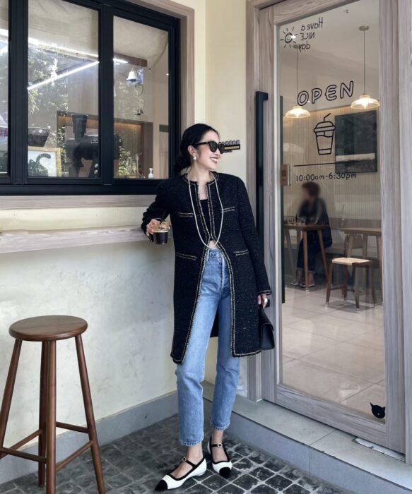 샤넬 레플리카 투톤 벨벳 메리제인 발레리나 플랫슈즈 [화이트] 4