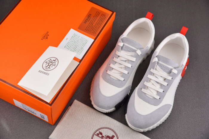 에르메스 레플리카 바운싱 캔버스 스웨이드 스니커즈 [오렌지&블랙] 14