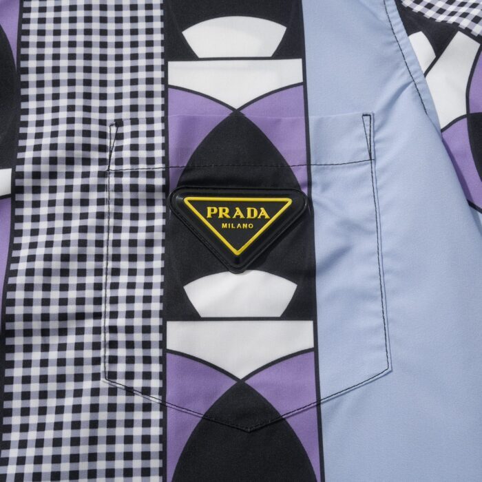 프라다 타임캡슐 프린티드 코튼 셔츠 라이트 블루 시클라멘 페이크 레이어링 긴팔 셔츠 레플리카 미러급 SA급 S급 고퀄리티 하이엔드 최상급 의류 [남성여성공용] 9