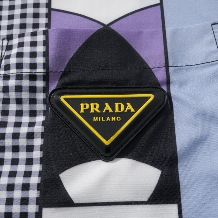 프라다 타임캡슐 프린티드 코튼 셔츠 라이트 블루 시클라멘 페이크 레이어링 긴팔 셔츠 레플리카 미러급 SA급 S급 고퀄리티 하이엔드 최상급 의류 [남성여성공용] 13