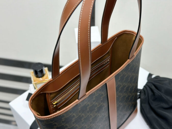 셀린느 레플리카 스몰 버킷 - 트리옹프 캔버스 & 카프스킨 탠 191442CAS.04LU 13