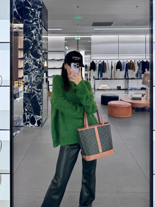 셀린느 레플리카 스몰 버킷 - 트리옹프 캔버스 & 카프스킨 탠 191442CAS.04LU 4