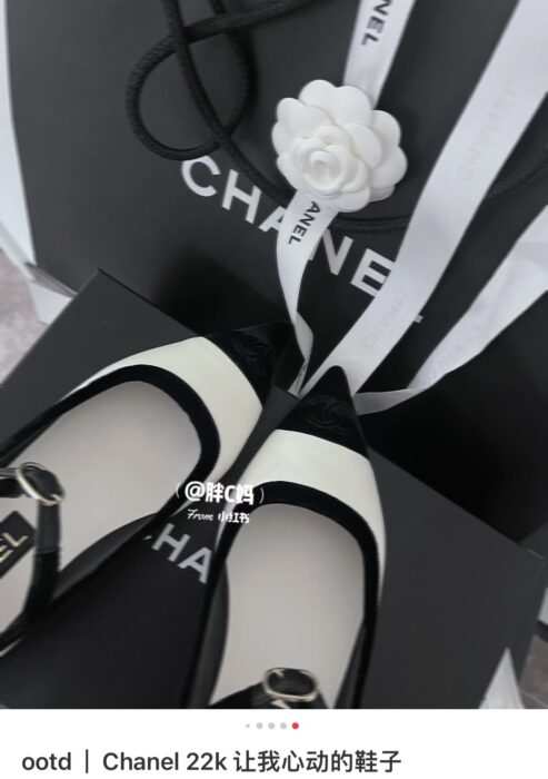 샤넬 레플리카 투톤 벨벳 메리제인 발레리나 플랫슈즈 [화이트] 14