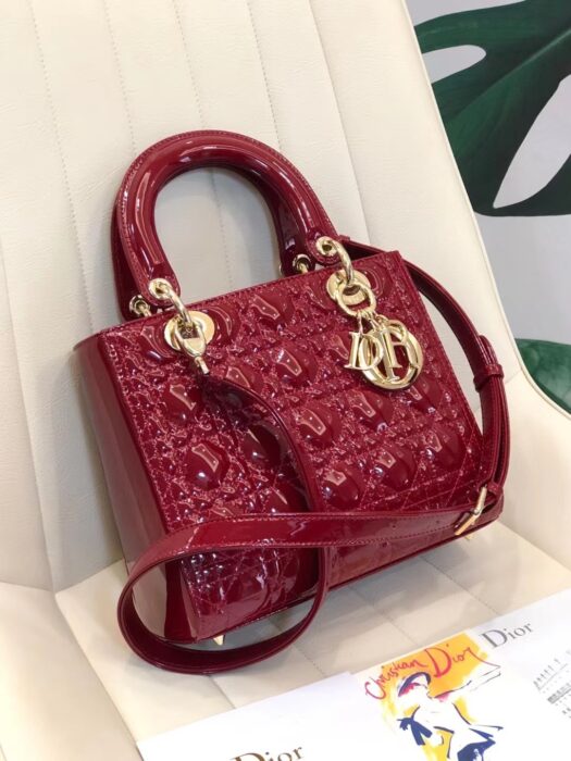 디올 레플리카 체리 레드 페이던트 까나쥬 레이디백 미디움 10
