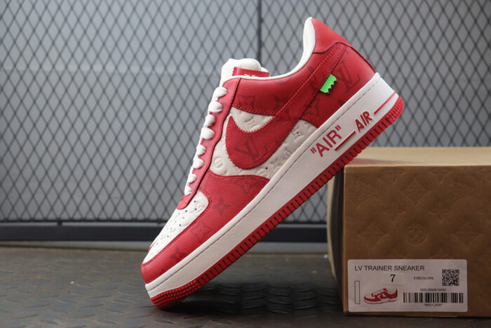루이비통 레플리카 나이키 에어 포스 1 바이 버질 아블로 화이트 코멧 레드 LVNAFUR 4