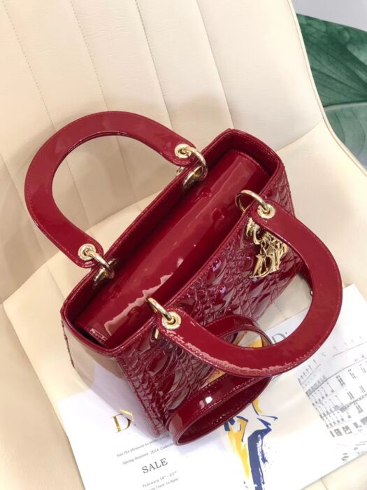 디올 레플리카 체리 레드 페이던트 까나쥬 레이디백 미디움 11