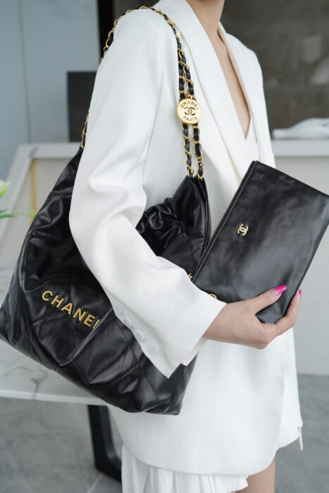 샤넬 레플리카 22백 금장 미듐 [블랙] 2