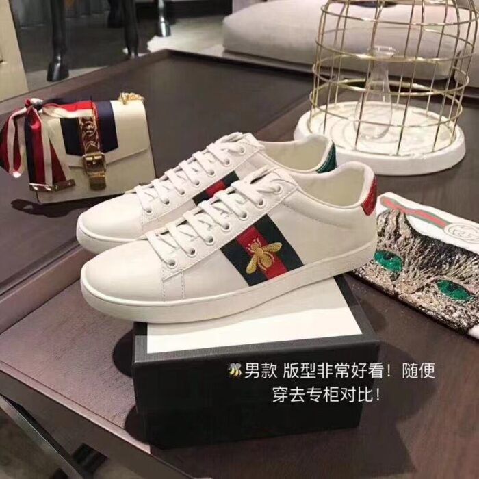 구찌 레플리카 에이스 위드 비 엠브로이더드 스니커즈 녹빨로고 5