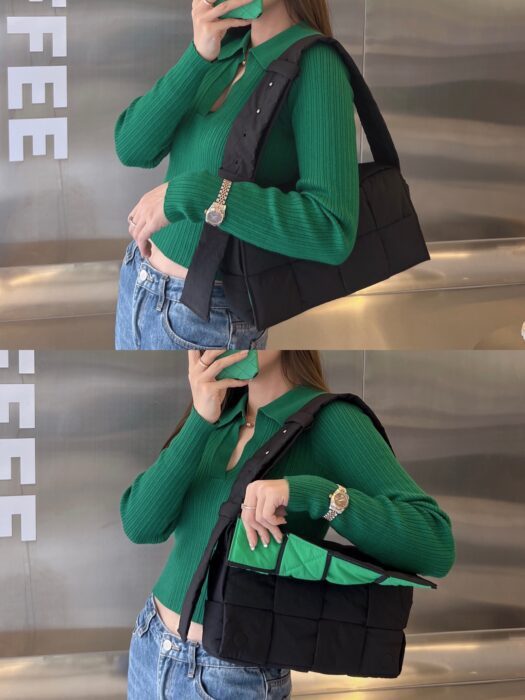 보테가베네타 레플리카 패딩 테크 카세트백 628951 [블랙그린] 4