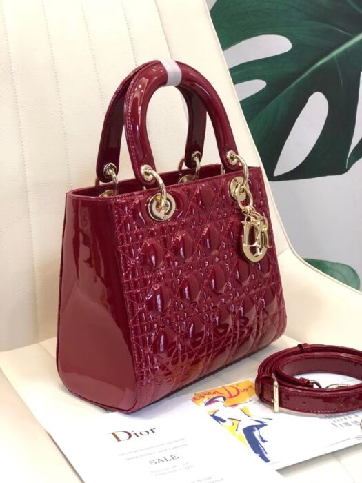 디올 레플리카 체리 레드 페이던트 까나쥬 레이디백 미디움 9