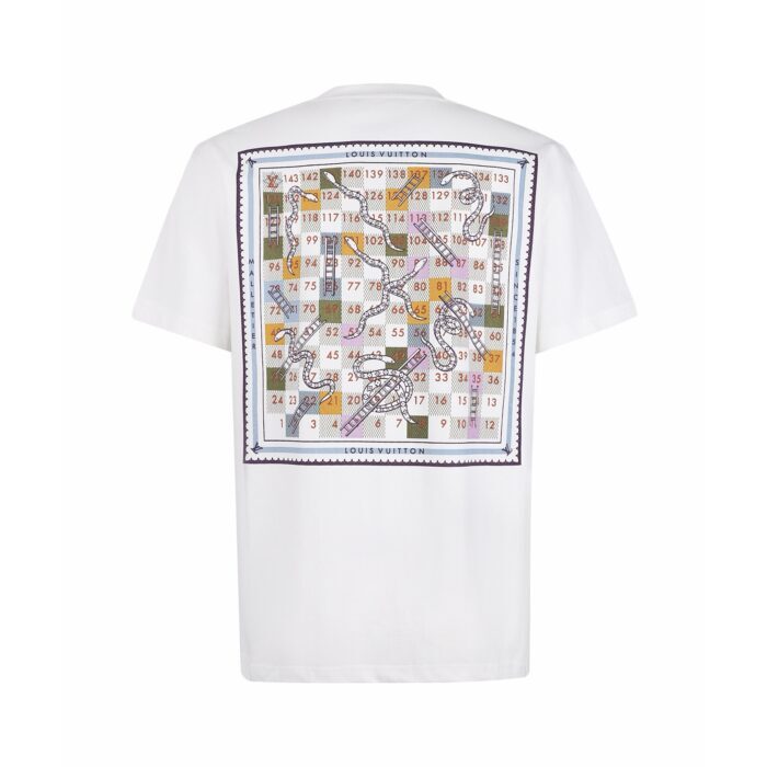 루이비통 뒷면 스퀘어 스카프 프린트 반팔티 화이트 레플리카 미러급 SA급 S급 고퀄리티 하이엔드 최상급 의류 [남성여성공용] 14