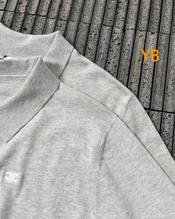 셀린느 트리옹프 파인 코튼 폴로 티셔츠 카라티 폴로티 그레이 레플리카 미러급 SA급 S급 고퀄리티 하이엔드 최상급 의류 [남성여성공용] 8