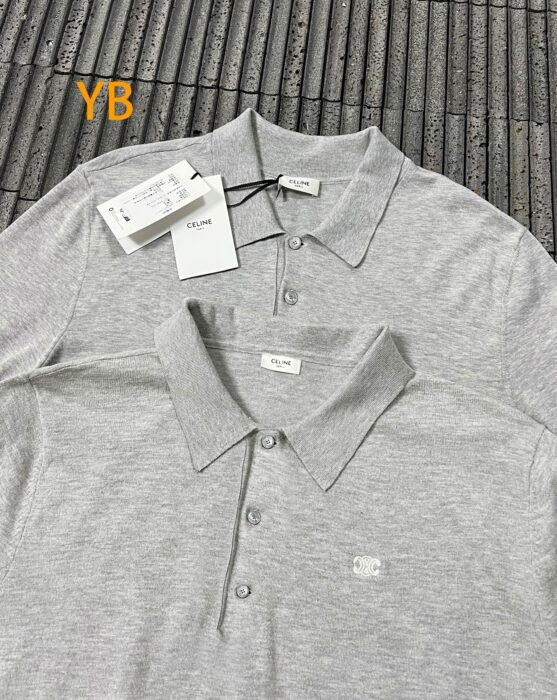 셀린느 트리옹프 파인 코튼 폴로 티셔츠 카라티 폴로티 그레이 레플리카 미러급 SA급 S급 고퀄리티 하이엔드 최상급 의류 [남성여성공용] 5