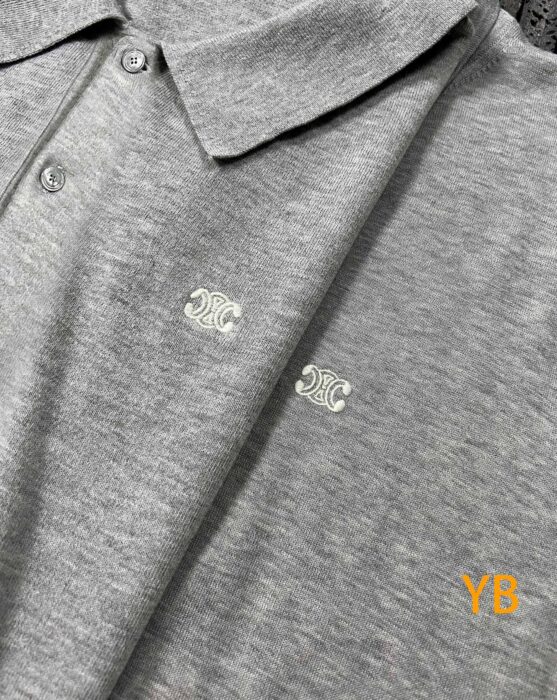 셀린느 트리옹프 파인 코튼 폴로 티셔츠 카라티 폴로티 그레이 레플리카 미러급 SA급 S급 고퀄리티 하이엔드 최상급 의류 [남성여성공용] 9