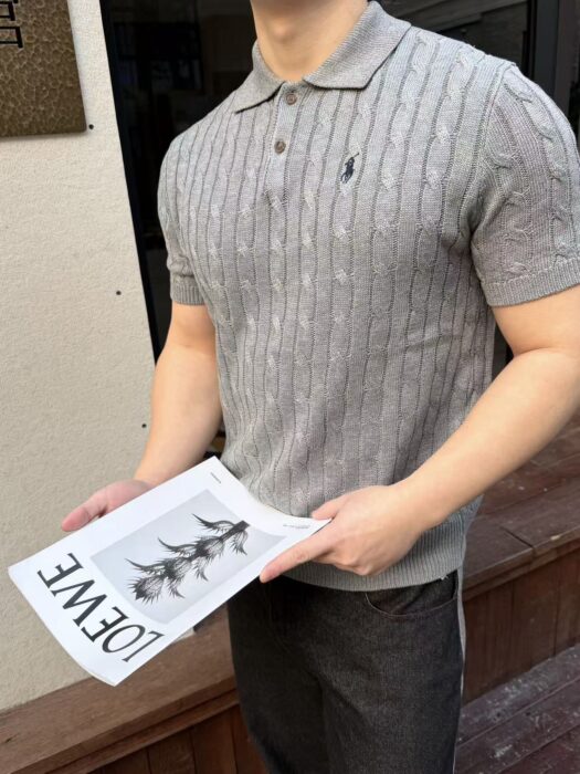 폴로 랄프로렌 자카드 니트 폴로 카라티 반팔티 그레이 레플리카 미러급 SA급 S급 고퀄리티 하이엔드 최상급 의류 [남성여성공용] 2