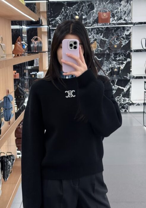 셀린느 코튼 스웨터 니트 블랙 RY0SN0X73 38OF 레플리카 미러급 SA급 S급 고퀄리티 하이엔드 최상급 의류 [남성여성공용] 2