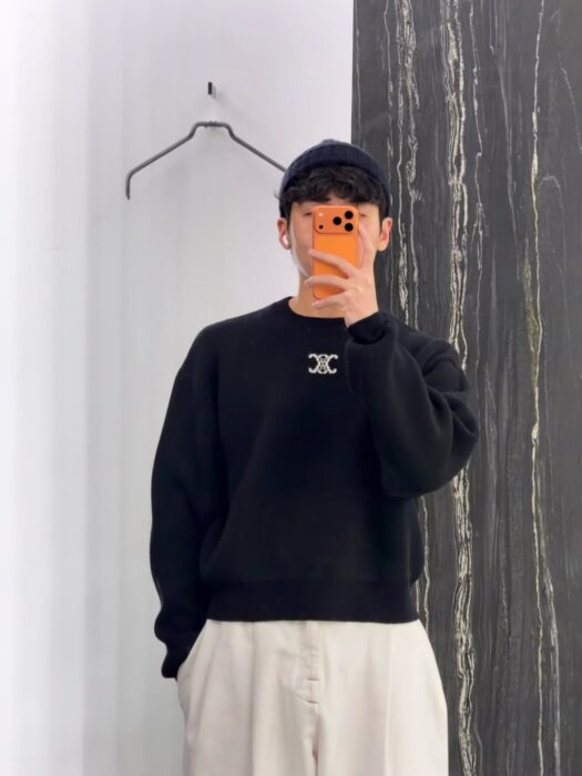 셀린느 코튼 스웨터 니트 블랙 RY0SN0X73 38OF 레플리카 미러급 SA급 S급 고퀄리티 하이엔드 최상급 의류 [남성여성공용]