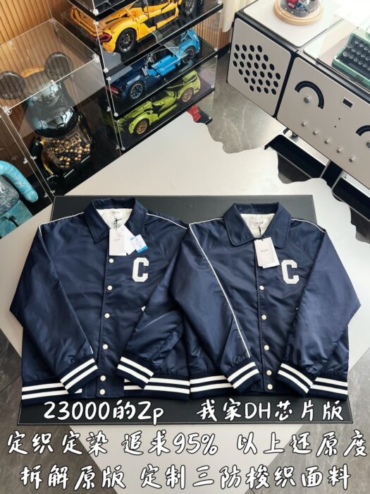 셀린느 사틴 나일론 테디 자켓 네이비 블루 RV08U0550 레플리카 미러급 SA급 S급 고퀄리티 하이엔드 최상급 의류 [남성여성공용] 3