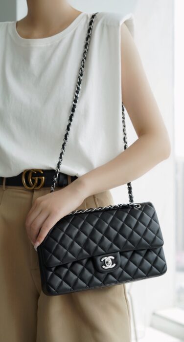 샤넬 클래식 램스킨 은장 미듐 [블랙] 레플리카 미러급 SA급 S급 고퀄리티 best 숄더백 크로스백 [여성] 6