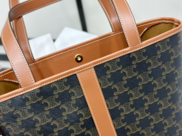 셀린느 레플리카 스몰 버킷 - 트리옹프 캔버스 & 카프스킨 탠 191442CAS.04LU 15