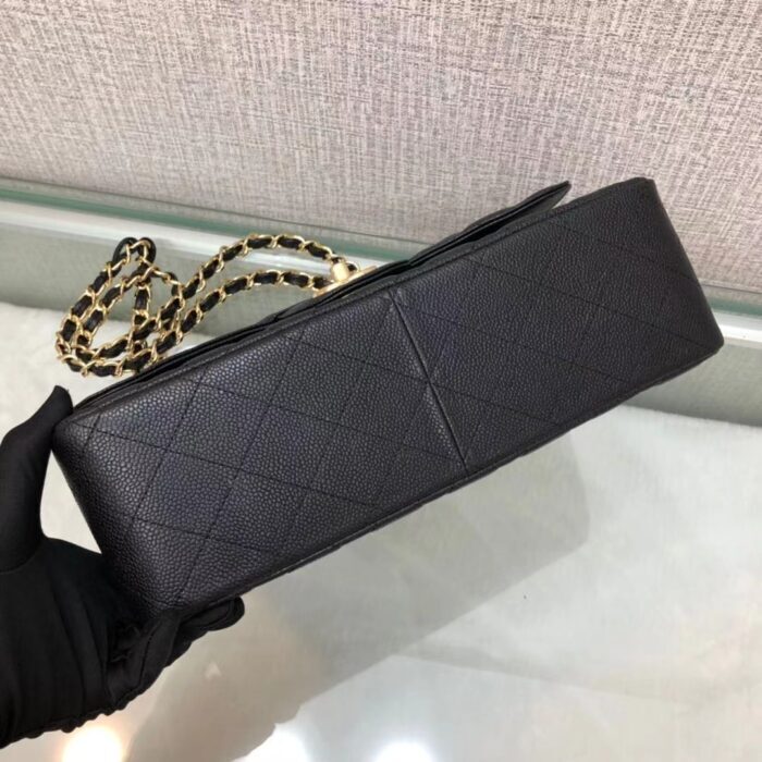 샤넬 레플리카 클래식 캐비어 플랩백 블랙 금,은장 24