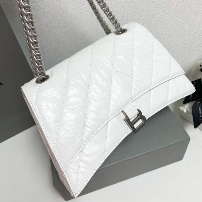 발렌시아가 레플리카 퀼트 크러쉬 미디움 체인백 옵틱 화이트 5