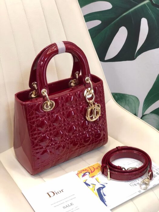 디올 레플리카 체리 레드 페이던트 까나쥬 레이디백 미디움 6