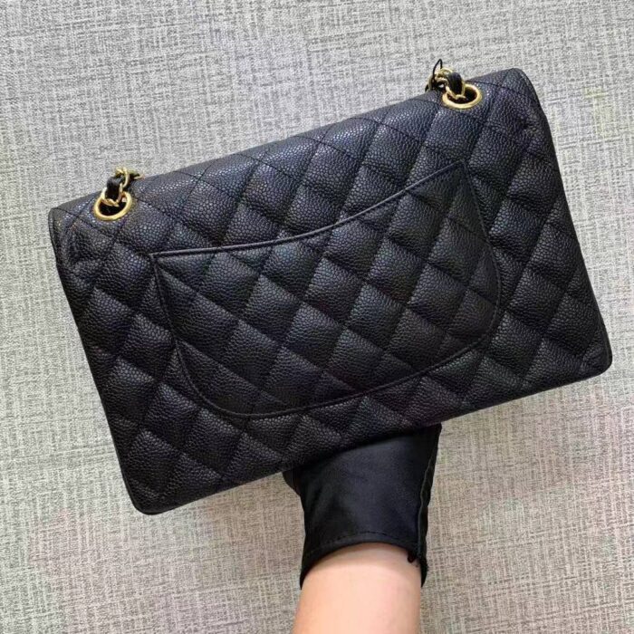샤넬 레플리카 클래식 캐비어 플랩백 블랙 금,은장 27