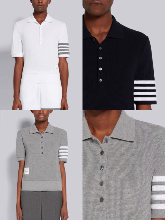 톰브라운 컴팩트 와플 립 커프 4-바 폴로 반팔 셔츠 [3컬러] [매장-180만원대] 레플리카 미러급 SA급 S급 고퀄리티 반팔 카라티 최상급 하이엔드 - best 4
