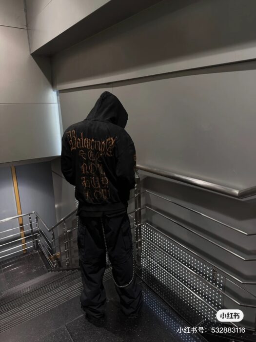 (VG) 발렌시아가 레플리카 산스크리트 디스트레스드 지퍼 후드자켓 10