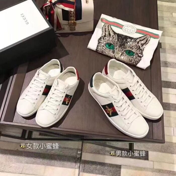 구찌 레플리카 에이스 위드 비 엠브로이더드 스니커즈 녹빨로고 2