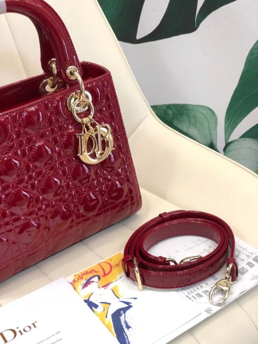 디올 레플리카 체리 레드 페이던트 까나쥬 레이디백 미디움 7